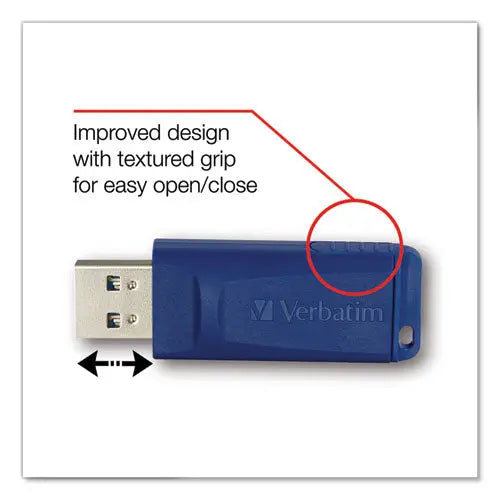 VERBATIM VERBATIM Classic USB 2.0 Flash Drive, 16 GB, Blue - 97275