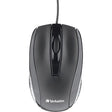 VERBATIM Verbatim Corded Optical Mouse - Black - Optical - Cable - Black - Scroll Wheel