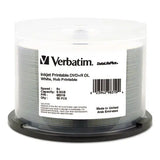 VERBATIM VERBATIM DVD+R Dual Layer Printable Recordable Disc, 8.5 GB, 8x, Spindle, White, 50/Pack - 98319