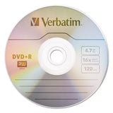 VERBATIM VERBATIM DVD+R Recordable Disc, 4.7 GB, 16x, Spindle, Silver, 100/Pack - 95098
