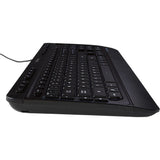 Verbatim Illuminated Wired Keyboard - Cable Connectivity - USB Type A Interface Media Player Hot Key(s) - Windows, Mac OS, Linux - Black - 99789 VERBATIM