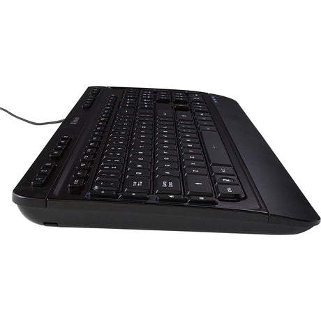 Verbatim Illuminated Wired Keyboard - Cable Connectivity - USB Type A Interface Media Player Hot Key(s) - Windows, Mac OS, Linux - Black - 99789 VERBATIM