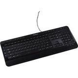 Verbatim Illuminated Wired Keyboard - Cable Connectivity - USB Type A Interface Media Player Hot Key(s) - Windows, Mac OS, Linux - Black - 99789 VERBATIM