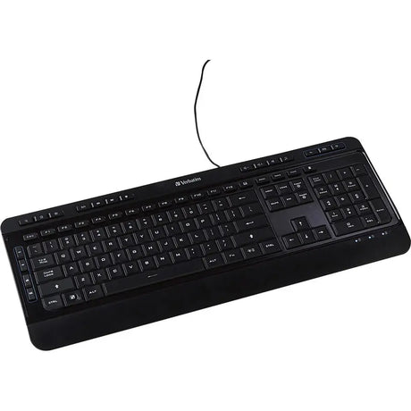 Verbatim Illuminated Wired Keyboard - Cable Connectivity - USB Type A Interface Media Player Hot Key(s) - Windows, Mac OS, Linux - Black - 99789 VERBATIM