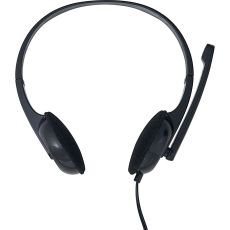 Verbatim Stereo Headset with Microphone - Stereo - Mini-phone (3.5mm) - Wired - 32 Ohm - 20 Hz - 20 kHz - Over-the-head - Binaural - Circumaural - 5.74 ft Cable - Omni-directional Microphone - 70721 VERBATIM