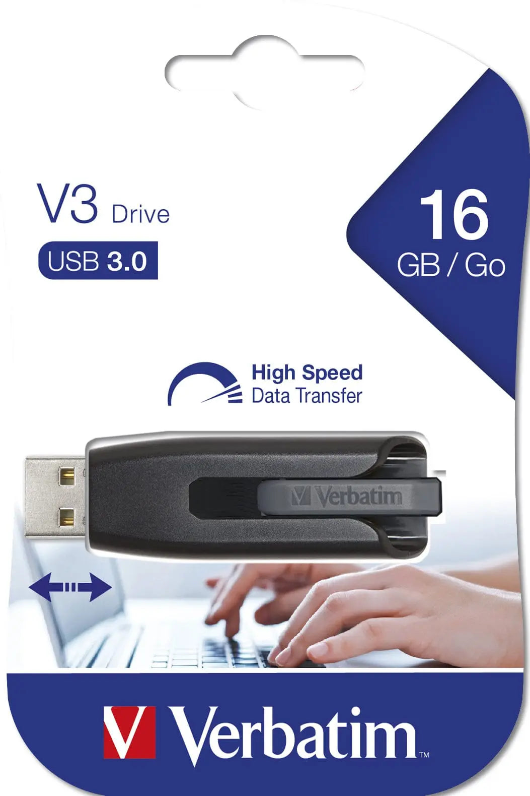 VERBATIM Verbatim V3 - USB 3.0 Drive 16 GB - Black - 49172