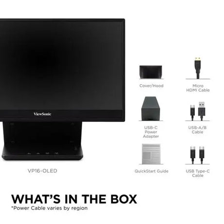 VIEWSONIC Viewsonic VP Series VP16-OLED computer monitor 40.6 cm (16") 1920 x 1080 pixels Full HD Touchscreen Black